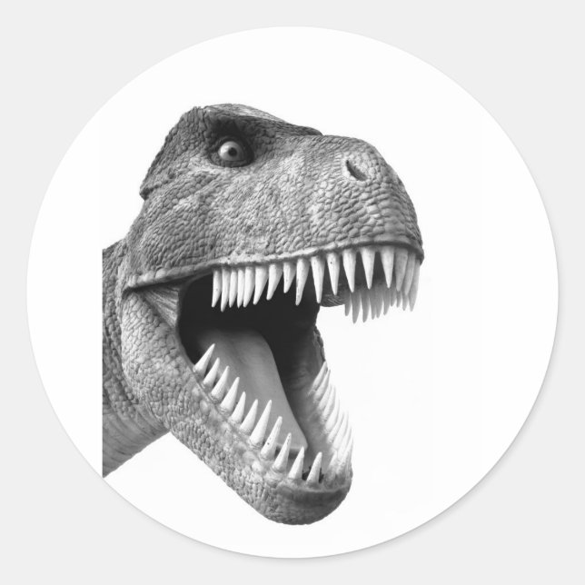 Pegatina Redonda Tyrannosaurus Rex (Anverso)