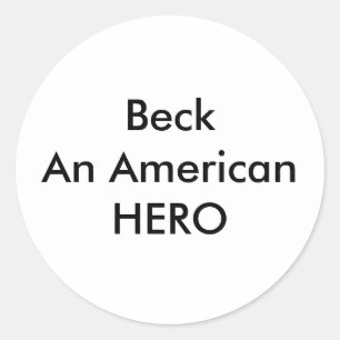 Pegatina Redonda ¡!!! U crea a Beck un HÉROE americano