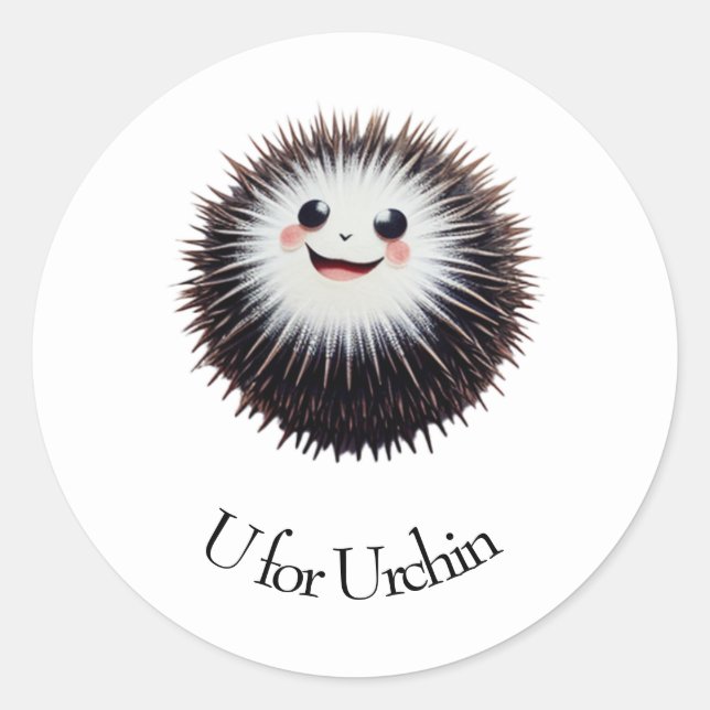 Pegatina Redonda U por Urchin (Anverso)