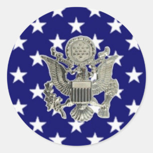 Pegatina Redonda u.s. insignias militares