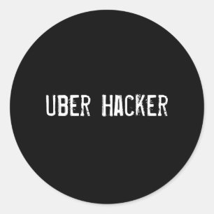 Pegatina Redonda Uber Hacker