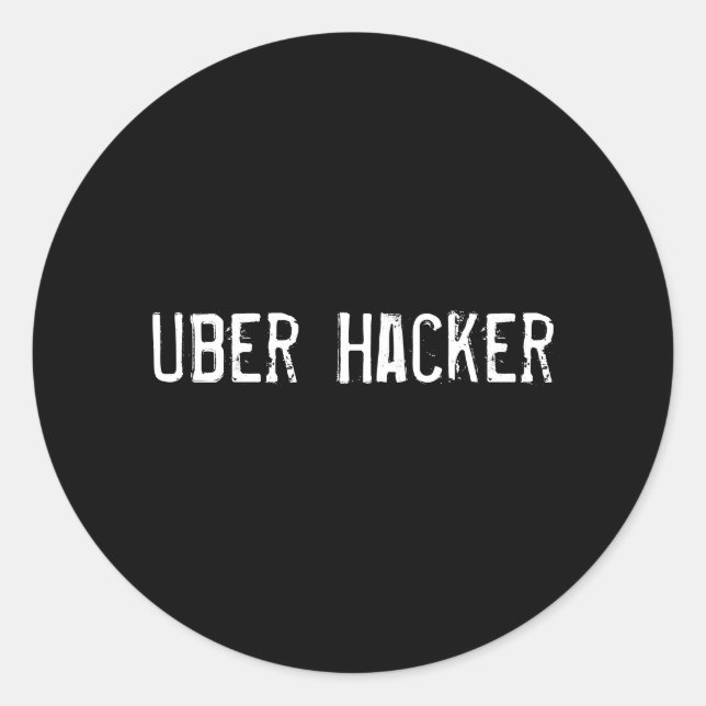 Pegatina Redonda Uber Hacker (Anverso)