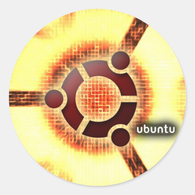 Pegatina Redonda Ubuntu (Anverso)