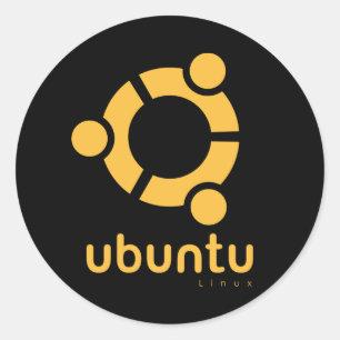 Pegatina Redonda Ubuntu Linux Open Source