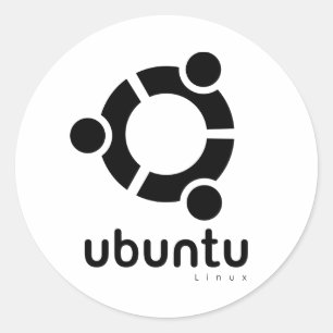 Pegatina Redonda Ubuntu Linux Open Source