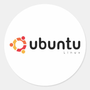 Pegatina Redonda Ubuntu Linux Open Source