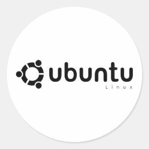 Pegatina Redonda Ubuntu Linux Open Source