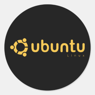 Pegatina Redonda Ubuntu Linux Open Source