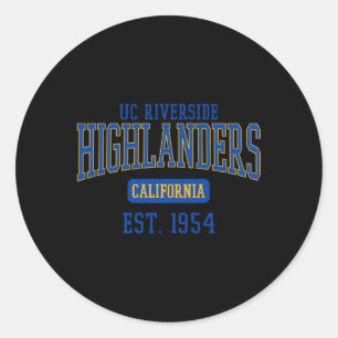 Pegatina Redonda Uc Riverside Highlanders Est Date