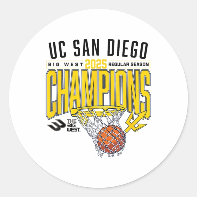 Pegatina Redonda Uc San Diego Tretons 2025 Regular Season Basketbal (Anverso)