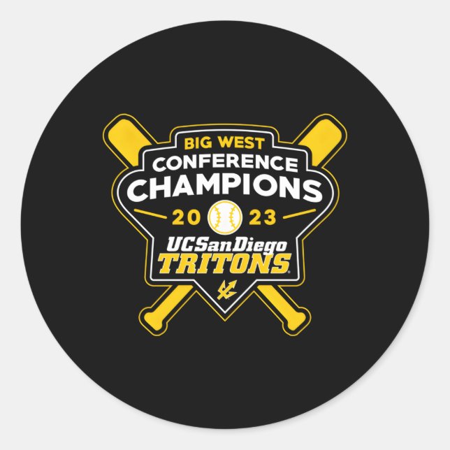 Pegatina Redonda Uc San Diego Tritons 2023 Big West Baseball (Anverso)