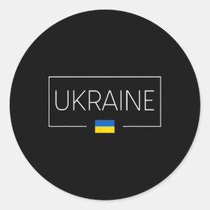 Pegatina Redonda Ucrania Bandera Ucraniana Zelensky Tryzub Em Milit