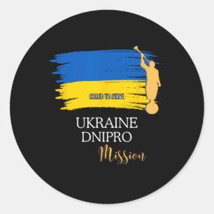 Pegatina Redonda Ucrania Dnipro Mormón Lds Misión Misionero 