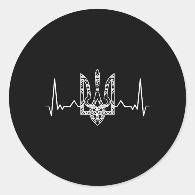 Pegatina Redonda Ucrania Ucrania Ucrania Ucrania Ucrania Kiev Bande (Anverso)