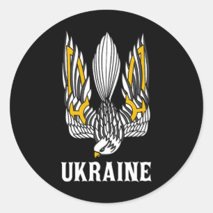 Pegatina Redonda Ucrania Ucraniano Kiev Trysub Europa del Este 3