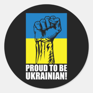 Pegatina Redonda Ucrania Ucranianos Ucraniano Kiev Trysub Bandera 1