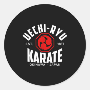 Pegatina Redonda Uechi-ryu Karate Do Artes Marciales Japón Okinawa