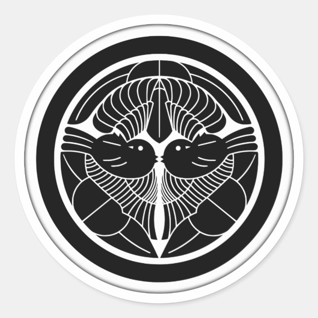 Pegatina Redonda Uesugi Clan Kamon (Anverso)