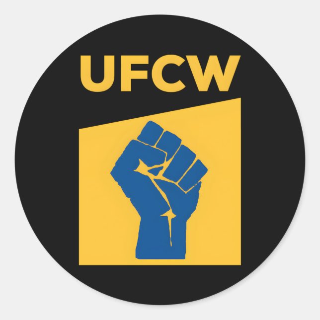 Pegatina Redonda Ufcw resiste primera huelga (Anverso)