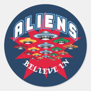 PEGATINA REDONDA UFO