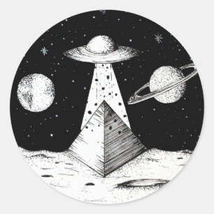 PEGATINA REDONDA UFO