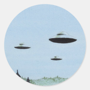 Pegatina Redonda UFO Trio