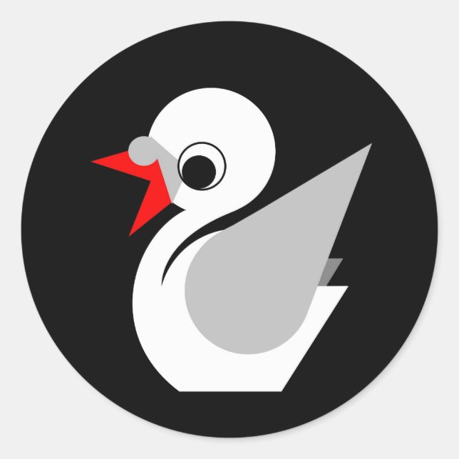 Pegatina Redonda Ugly Duckling (Anverso)