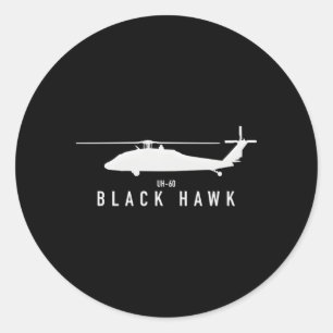 Pegatina Redonda Uh-60 Black Hawk