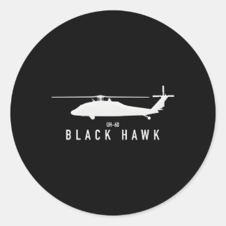 Pegatina Redonda Uh-60 Black Hawk