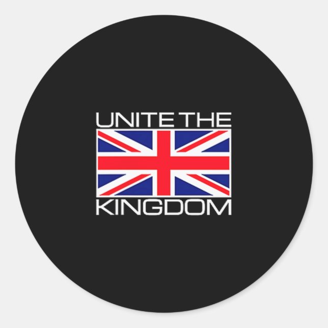 Pegatina Redonda Uk British Union Jack Flag Unite The Kingdom  (Anverso)