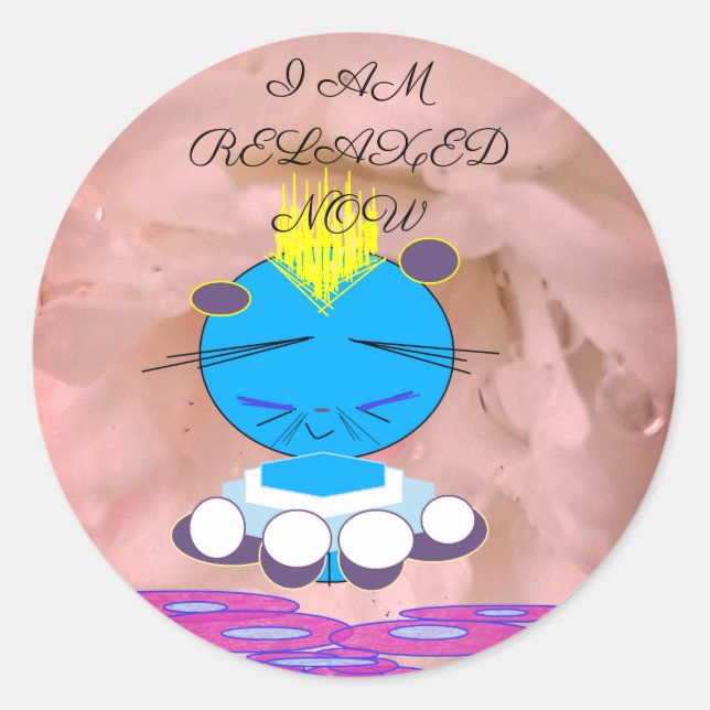 PEGATINA REDONDA UKAT, ESTOY RELAJADO AHORA (Anverso)
