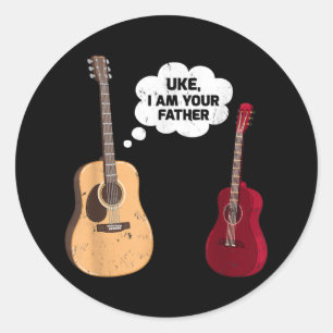 Pegatina Redonda Uke Soy Tu Padre Funny Música De Guitarra Ukulele