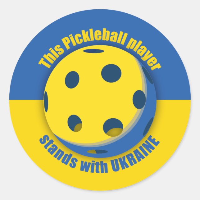 Pegatina Redonda Ukraine Support (Anverso)