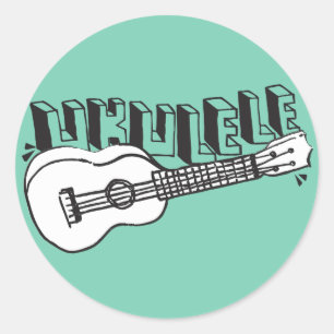 Pegatina Redonda Ukulele