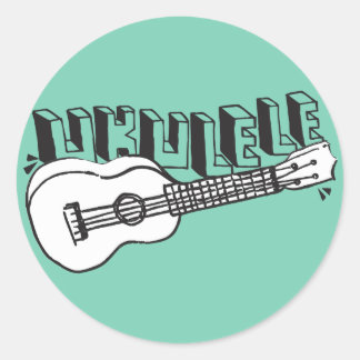 Pegatina Redonda Ukulele