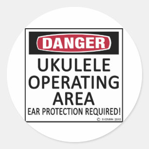 Pegatina Redonda Ukulele del área operativa