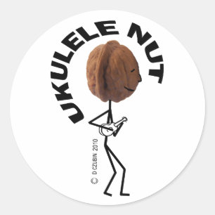 Pegatina Redonda Ukulele Nut