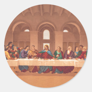 Pegatina Redonda Última Cena de Jesucristo