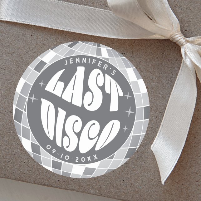 Pegatina Redonda Última Disco Fiesta de Despedida de Soltera Retro  (Subido por el creador)