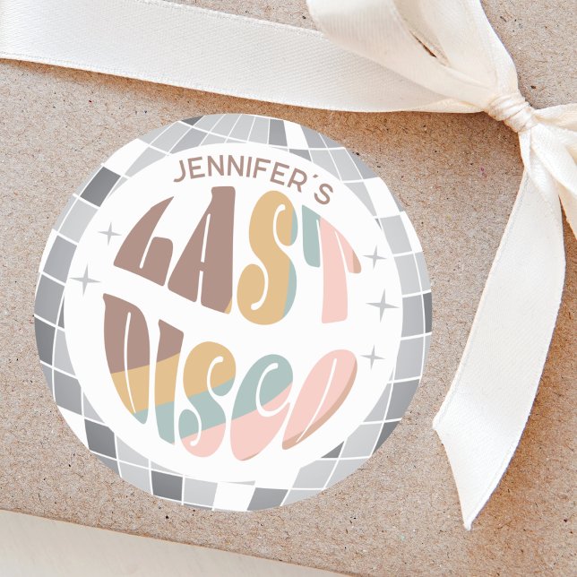 Pegatina Redonda Última Disco Fiesta de Despedida de Soltera Retro  (Subido por el creador)