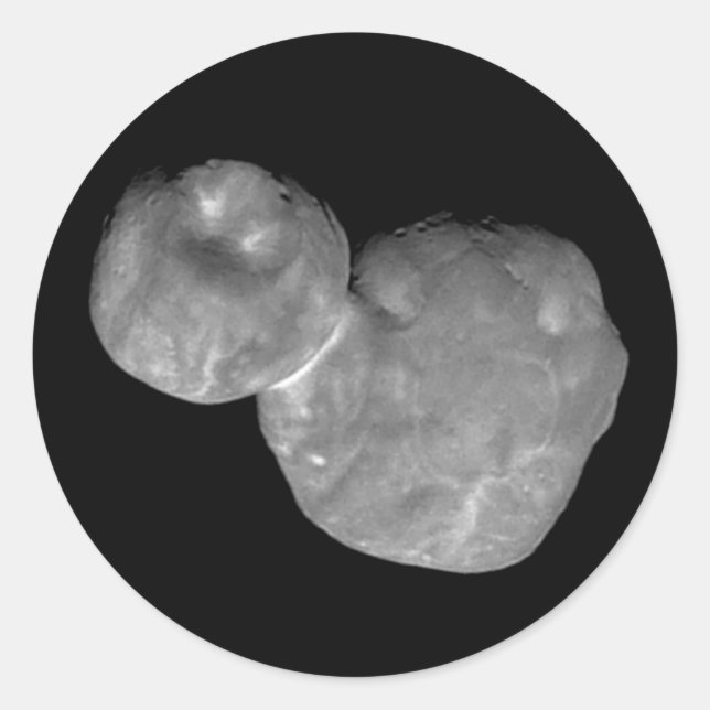 Pegatina Redonda Ultima Thule Arrokoth Kuiper Belt (objeto) (Anverso)