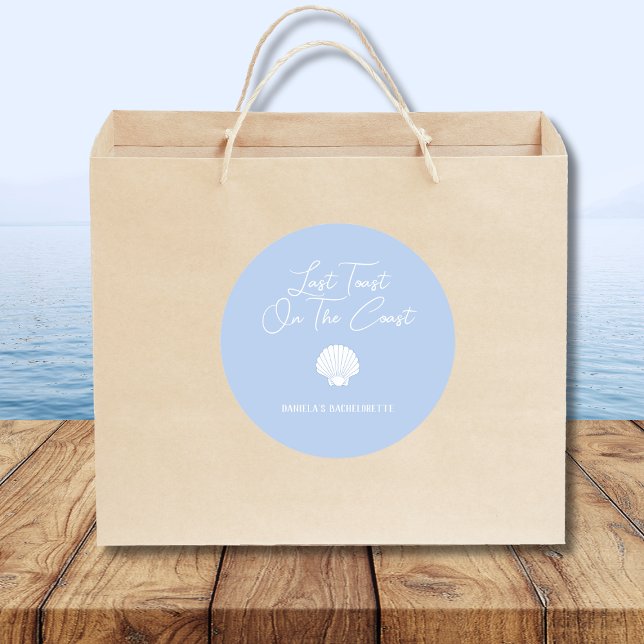 Pegatina Redonda Última Tostada En La Bachillerato De La Costa (Last Toast On The Coast Beach Bachelorette Classic Round Sticker)
