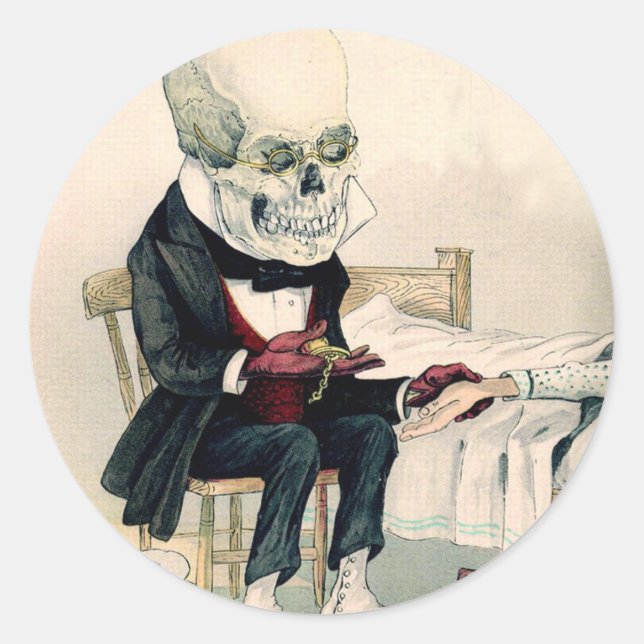 Pegatina Redonda Últimas raciones esqueléticas (Anverso)