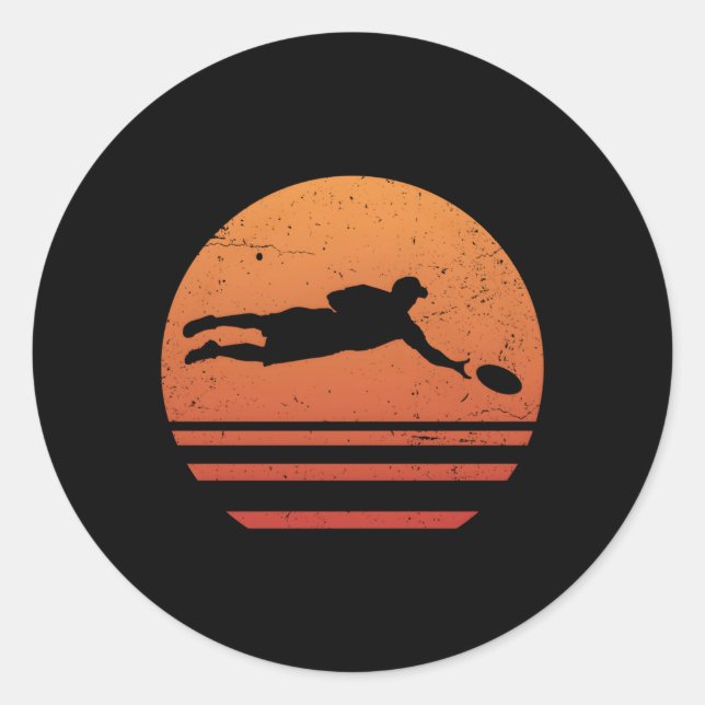 Pegatina Redonda Ultimate Frisbee Player (Anverso)