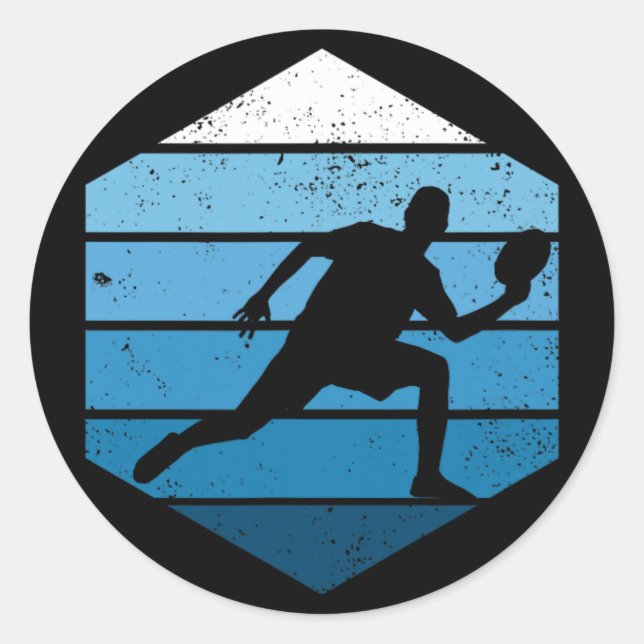 Pegatina Redonda Ultimate Frisbee Retro Disc Golf  (Anverso)