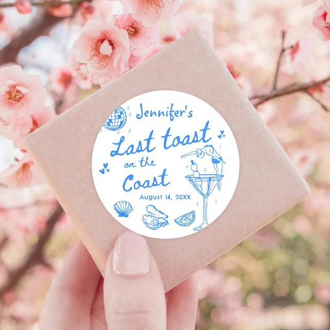 Pegatina Redonda Último Brindis En La Costa Despedida de Soltera (Subido por el creador)