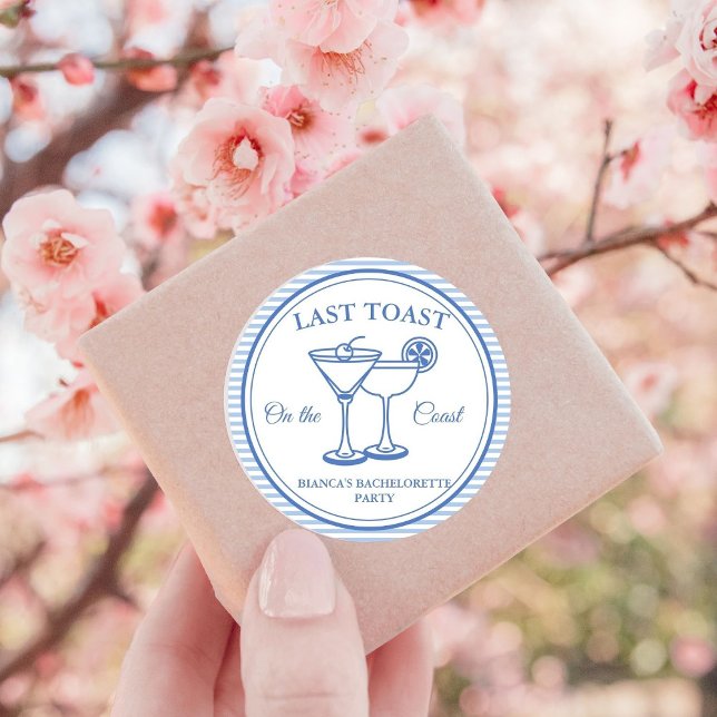 Pegatina Redonda Último brindis en la costa fin de semana de desped (Subido por el creador)