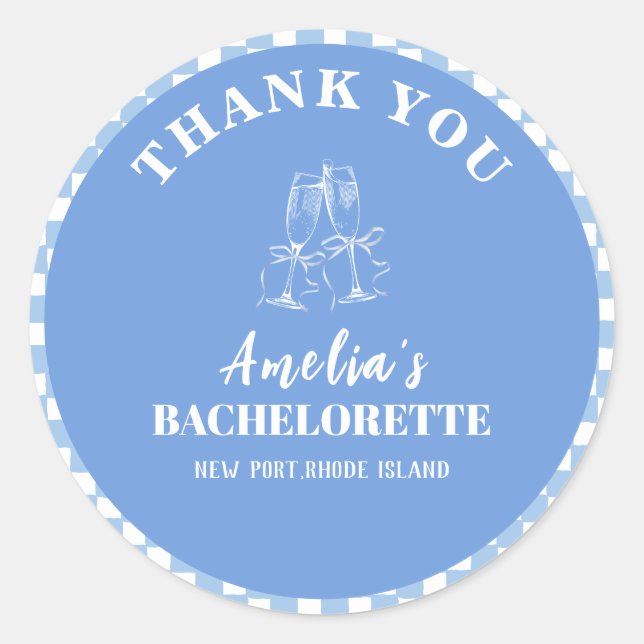 Pegatina Redonda Último brindis en la costa rosa bienvenida a la de (Anverso)