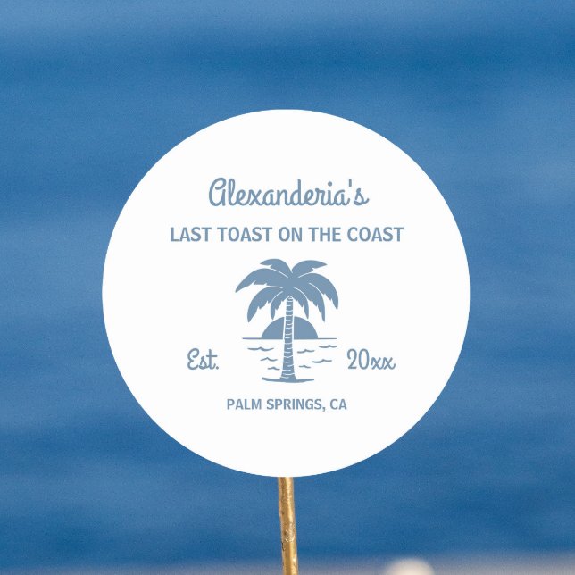 Pegatina Redonda Último brindis en la costa soltera (Subido por el creador)