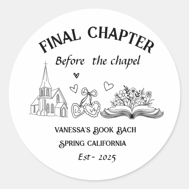 Pegatina Redonda Último capítulo antes de la bachillerato (Anverso)